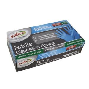 Nitrile Exam Gloves (Sabco) Blue PF Large