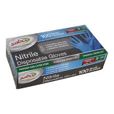 Nitrile Exam Gloves (Sabco) Blue PF Small
